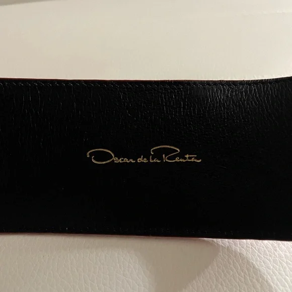 Oscar de la Renta Red & Black Genuine Snake Belt NWOT